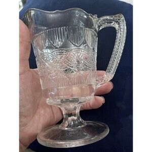 EAPG Antique Chain and Shield Creamer Excellent Vintage Glass